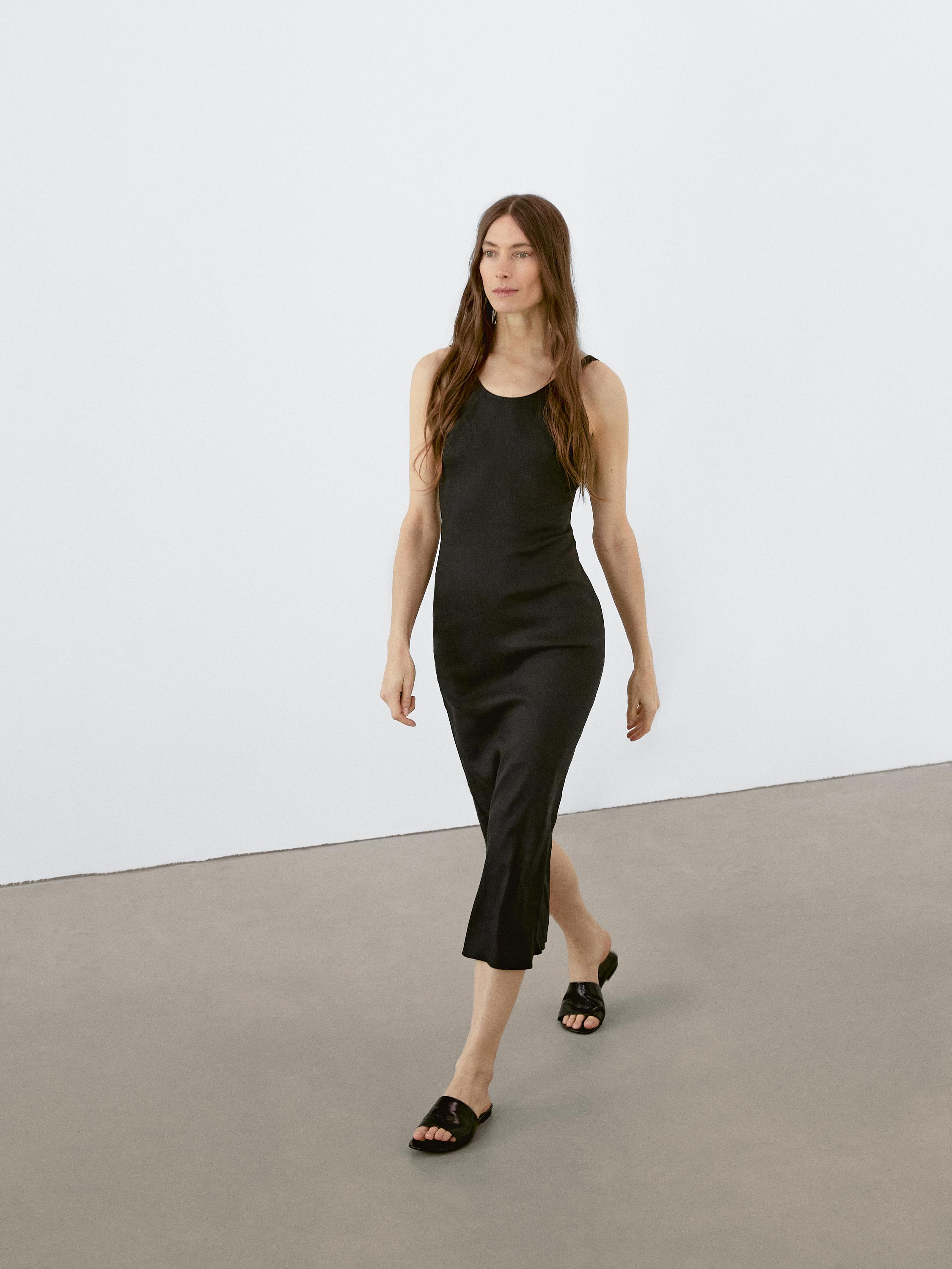 Robe midi décolleté dos